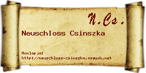 Neuschloss Csinszka névjegykártya